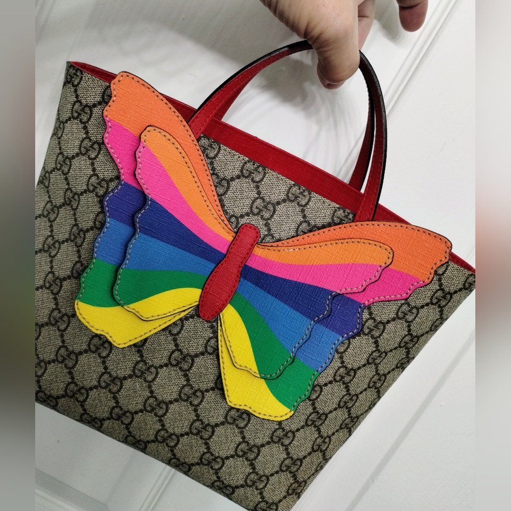 Gucci Guccissima Butterfly Tote & Gucci Marmot Key Card Case Bundle (2 Piece Set - Picture 6 of 16